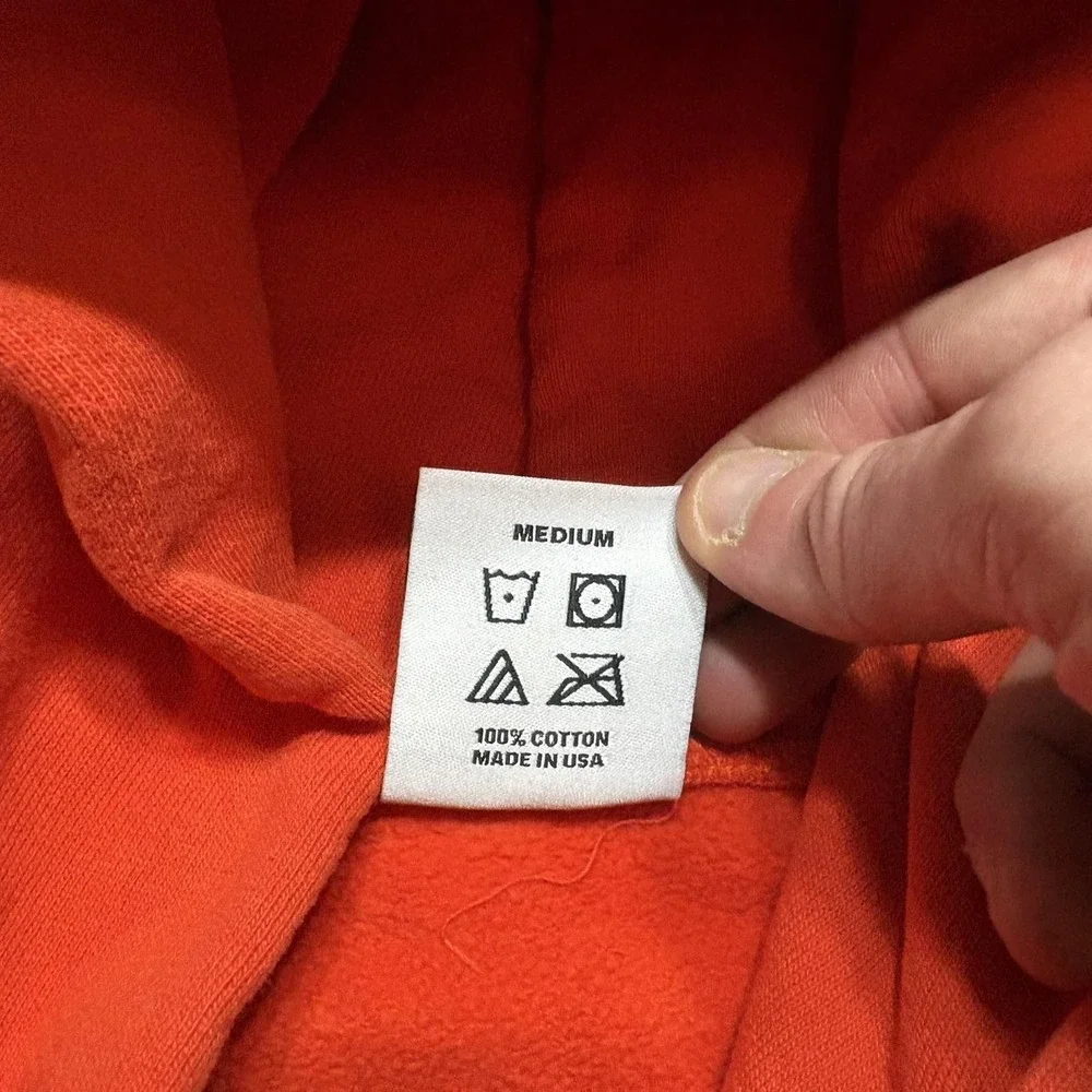 Lyrical Lemonade Hoodie Sweatshirt Mens‎ Medium Orange Script Fleece Pullover